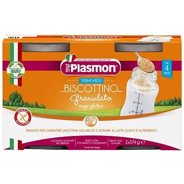 PLASMON moje první sušenky bezlepkové granulované do lahvičky 2× 374 g, 4m+ (8001040415962)