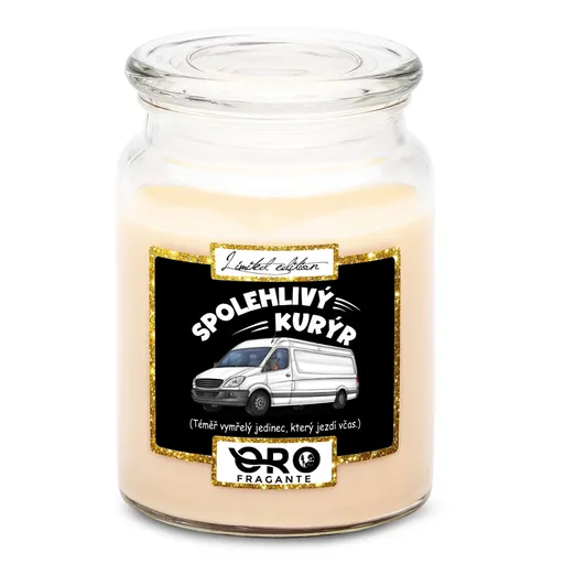 Svíčka Spolehlivý kurýr (Vůně svíčky: Vanilka)