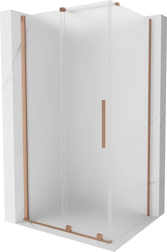 MEXEN/S Velar sprchový kout, posuvné dveře 90 x 80, dekor, měď kartáčovaná 871-090-080-31-65