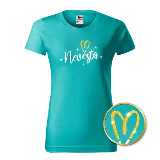 Bontis Tričko Nevěsta TŘPYTIVÉ SRDCE - Emerald | L