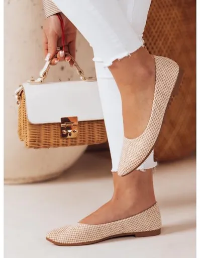 Dámské baleríny na plochém podpatku GLAMINO bílé