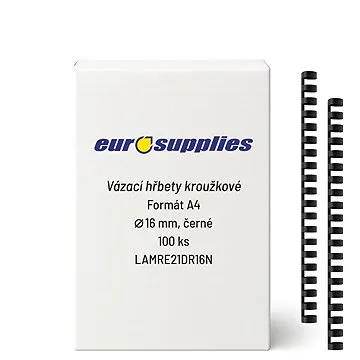 EUROSUPPLIES A4 16mm černý - balení 100 ks (LAMRE21DR16N)