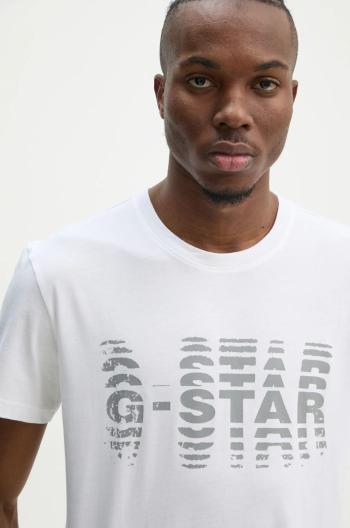 Bavlněné tričko G-Star Raw bílá barva, s potiskem, D25140-336