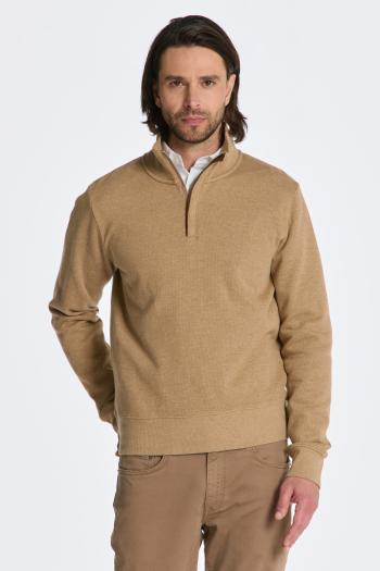 MIKINA GANT SACKER RIB HALF ZIP KHAKI MEL