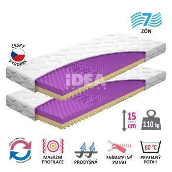 Matrace s potahem IDEA FORTE 90x200x15 - Akce 1+1 ZDARMA