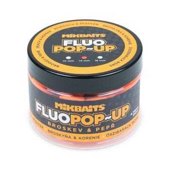 Mikbaits Plovoucí fluo boilie 14mm 150ml - Broskev a Pepř 14mm