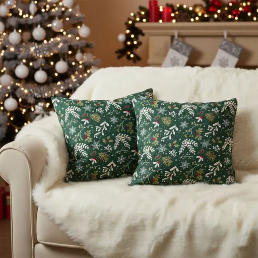 Návlek na Polštář, Zelené Vánoce, 40 x 40 cm