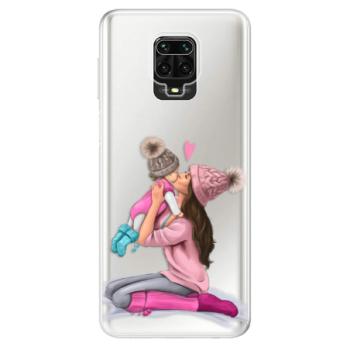 Odolné silikonové pouzdro iSaprio - Kissing Mom - Brunette and Girl - Xiaomi Redmi Note 9 Pro / Note 9S