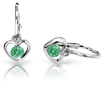 Cutie Jewellery Dětské náušnice z bílého zlata C1943-10-X-2 zelená