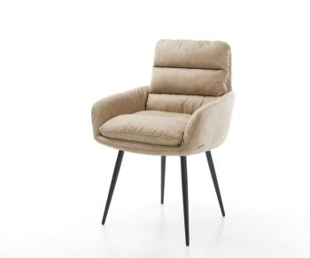 Jídelní židle Abelia-Flex s područkami béžová vintage zúžená