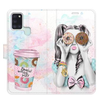 Flipové pouzdro iSaprio - Donut Worry Girl - Samsung Galaxy A21s