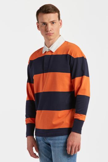 POLOKOŠILE GANT BLOCK STRIPE RUGGER PUMPKIN ORANGE