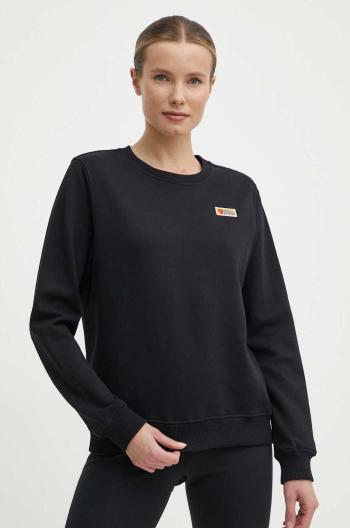 Bavlněná mikina Fjallraven Vardag Sweater dámská, černá barva, hladká, F87075