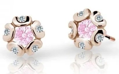Cutie Jewellery Dětské náušnice z růžového zlata C2178-30-X-4 růžová