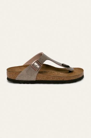 Žabky Birkenstock Gizeh dámské, hnědá barva, na plochém podpatku, 1016145