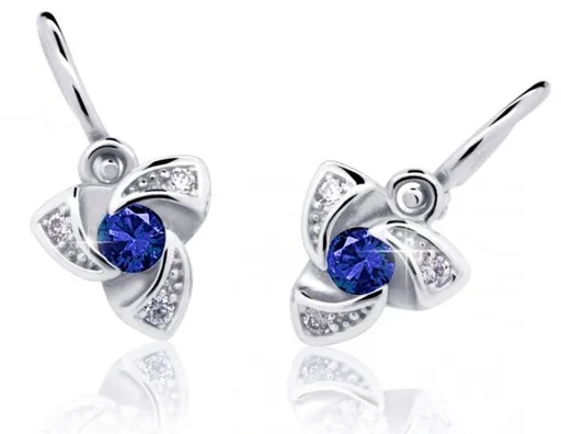 Cutie Jewellery Dětské náušnice z bílého zlata C2203-10-X-2 modrá