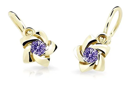 Cutie Jewellery Zlaté dětské náušnice C2201-10-X-1 fialová