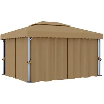 SHUMEE se závěsy 4 × 3 m taupe hliník (3067050)