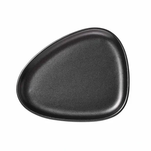 Snídaňový talíř CURVE 22 cm, černá, kamenina, LIND DNA
