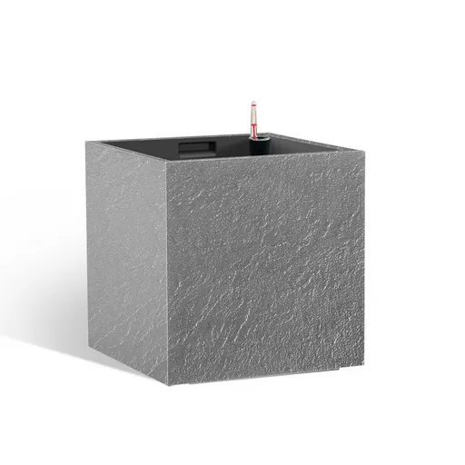 Flower Lover Samozavlažovací květináč Cubico Stone šedá, 27 cm, 27 cm