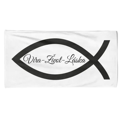 Osuška Víra – život – láska (Velikost osušky: 100x170cm)