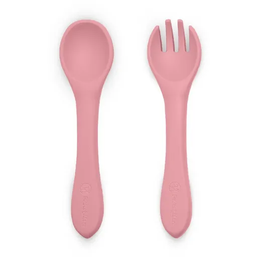 Petite&Mars Take&Match Silicone Cutlery příbor Dusty Rose 6 m+ 2 ks