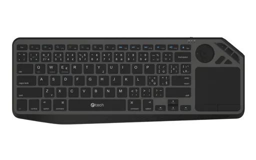 C-TECH Klávesnice WLTK-02, Bezdrátová, Touchpad, černá