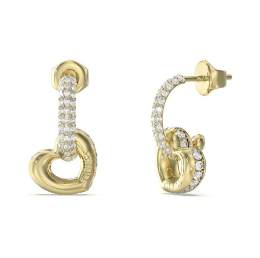 Guess Romantické visací náušnice Srdíčka L.O.V.E. JUBE05465JWYGT/U