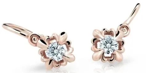 Cutie Diamonds Slušivé dětské náušnice z růžového zlata s brilianty DC2212-10-00-X-4