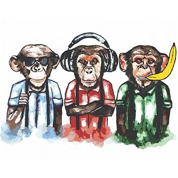 Tři opice, 40×50 cm, bez rámu a bez vypnutí plátna (6044080)