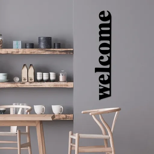 Dekorativní kovový doplněk na zeď Welcome-5