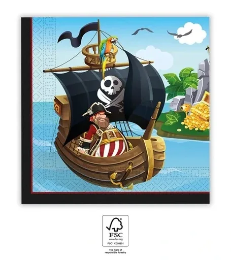 Procos Papírové ubrousky - Piráti 33 x 33 cm