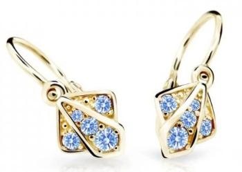 Cutie Jewellery Dětské náušnice ze žlutého zlata C2241-10-X-1 světle modrá