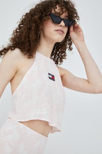 Top Tommy Jeans dámský, růžová barva