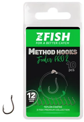 Zfish háčky method feeder pro 2 10 ks - velikost 6