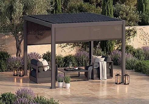 DEOKORK Zahradní kovový altán ECONOMY 3x3 m (grafit)