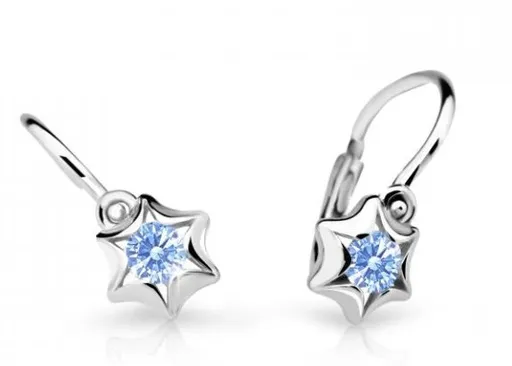 Cutie Jewellery Dětské náušnice z bílého zlata C2159-10-X-2 světle modrá