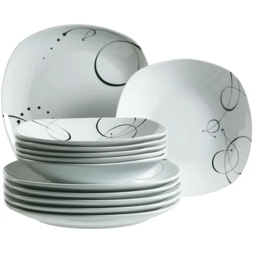 Mäser Sada mělkých a hlubokých talířů 12 ks CHANSON