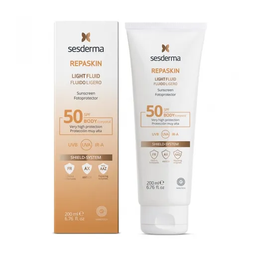 Sesderma Lehké tělové mléko na opalování SPF 50 Repaskin (Light Fluid Sunscreen) 200 ml