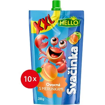 HELLO XXL ovocná kapsička s meruňkami 10× 200 g (8590014639386)