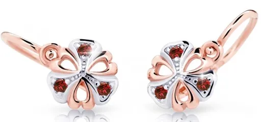Cutie Jewellery Dětské bicolor náušnice z růžového zlata C2230-10-X-4 červená