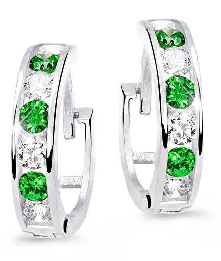 Cutie Jewellery Slušivé dětské náušnice z bílého zlata C3345-80-X-2 zelená
