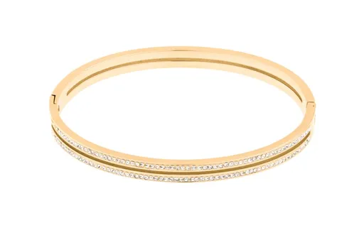 JVD Blyštivý pevný náramek z pozlacené oceli SSSB0058XI8GO 5,8 cm