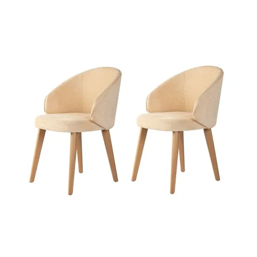Sada jídelních židlí Bentley Beige and Light Oak, 2 ks