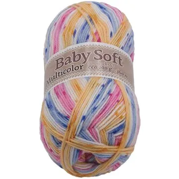 Baby soft multicolor 100g - 603 bílá, modrá, žlutá, růžová (6857)