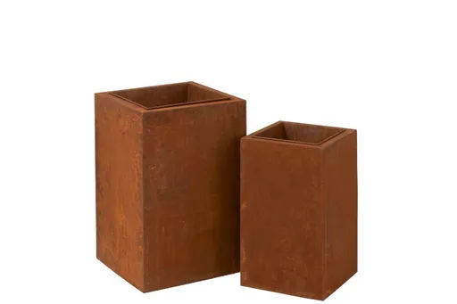 2 ks kovové obaly na květiny Metal Rust - 40*40*60 cm J-Line by Jolipa