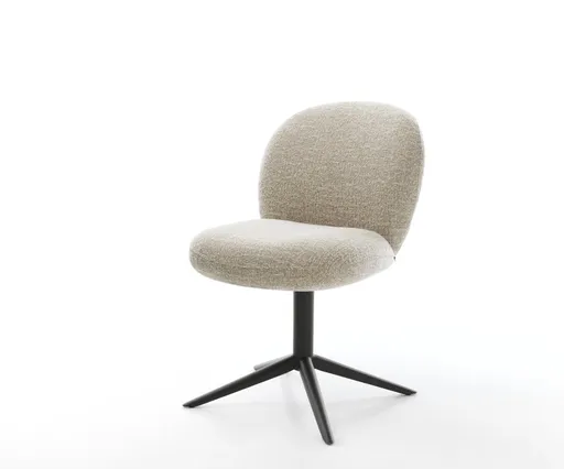 Jídelní židle Nube-Flex látka Měkký béžová křížová podnož černá