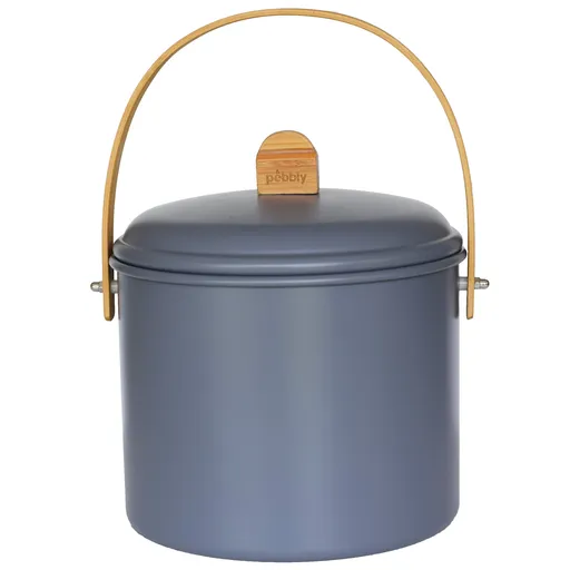 Kompostér NBA196 7 l, modrá, ocel / bambus, Pebby