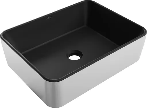 MEXEN Catia umyvadlo na desku 48 x 37, černá mat/stříbrná 21314874