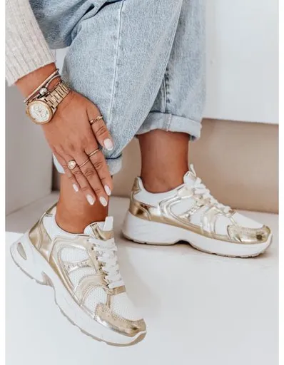 Dámské tenisky na ploché podrážce GLISSWALK zlaté